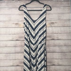 NWOT Poof blue and cream maxi dress